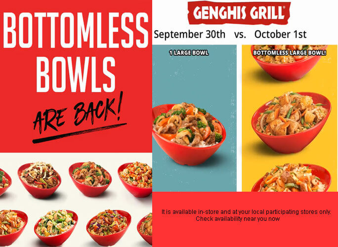 Latest GG bottomless bowls offer Oct 2021